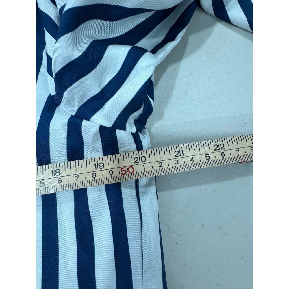 NWT LILYSILK Women Classic Striped 100% Mulberry Silk Button Down Shirt Small - Picture 7 of 8